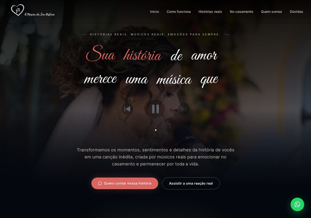 Preview do site A Música da Sua História